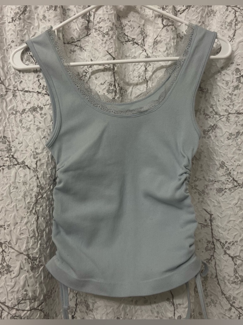 Planet heart Light Blue Lace-Trim Tank Top Size Small
